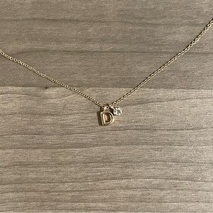 Banana Republic golden initial D necklace with crystal accent New